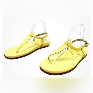 Sam Edelman Yellow T-Strap Flat Sandals size 5.5 NWOB